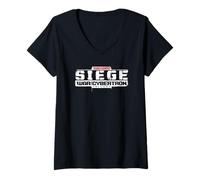 Donna Transformers Siege War for Cybertron Trilogy Distressed Logo Maglietta con Collo a V