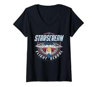 Donna Transformers Starscream Flight School Maglietta con Collo a V