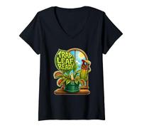 Donna Trap Leaf Ready Piante Carnivore Dionea Collezione Maglietta con Collo a V
