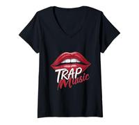 Donna Trap Music Party Design Di Belle Ragazze Come Trap Musica Maglietta con Collo a V