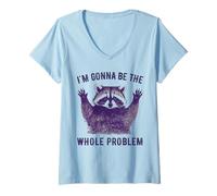 Donna Trash Animal I'm going be the whole problem Raccoon Maglietta con Collo a V