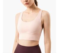 Donna Traspirante Yoga senza Maniche Top Corto Cami Reggiseno Sport Indossare