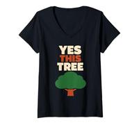 Donna Tree Climber Rewilding Movimento primordiale Adulto Maglietta con Collo a V