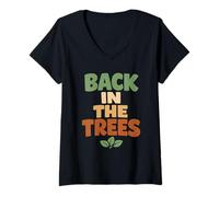 Donna Tree Climber Rewilding Movimento primordiale Adulto Maglietta con Collo a V