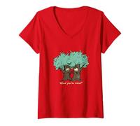 Donna Tree Pun Wood You be My Maglietta con Collo a V
