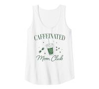 Donna Trendy Apparel Caffeinated Mom Club Sunglasses & Iced Coffee Canotta