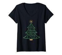 Donna Trendy Apparel Christmas Rizz The Season To Be Sigma Tree Maglietta con Collo a V