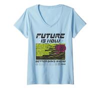Donna Trendy Apparel Future Is Now Better Days Ahead Maglietta con Collo a V