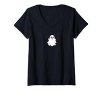 Donna Trendy Apparel Halloween Spooky Ghost Pocket Stay Spooky Maglietta con Collo a V