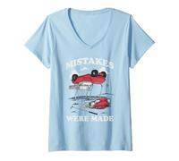 Donna Trendy Apparel Mistakes Were Made Upside Down Golf Cart Maglietta con Collo a V