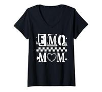 Donna Trendy Apparel Mother's Day Emo Mom Alternative Stencil Font Maglietta con Collo a V