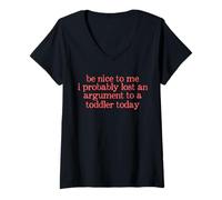 Donna Trendy Apparel Mother's Day Lost An Argument To A Toddler Maglietta con Collo a V