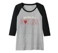 Donna Trendy Apparel Mother's Day One Hell of A Mother Flame Heart Maglia con Maniche Raglan