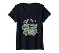 Donna Trendy Apparel Passenger Princess Watercolor Portrait Maglietta con Collo a V