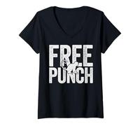 Donna Trendy Apparel Punch The Monkey Free Punch Bold Silhouette Maglietta con Collo a V