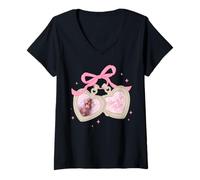 Donna Trendy Apparel Punch The Monkey Hang in There Picture Locket Maglietta con Collo a V