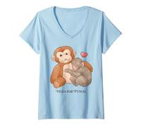 Donna Trendy Apparel Punch The Monkey Hugs for Punch Drawn Hugs Maglietta con Collo a V