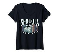 Donna Trendy Apparel Sequoia California National Park Tree Scenery Maglietta con Collo a V