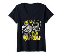 Donna Trendy Apparel Take Me To The Aquarium Maglietta con Collo a V
