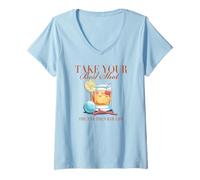 Donna Trendy Apparel Take Your Best Shot The Par Then Bar Life Maglietta con Collo a V