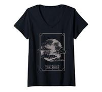 Donna Trendy Apparel The Moon Celestial Body Tarot Astronomy Maglietta con Collo a V