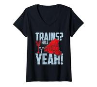 Donna Treni Inferno Sì Maglietta con Collo a V