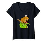 Donna Trex medico che esegue la CPR EMT Nurse Doctor Dinosaur Maglietta con Collo a V