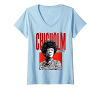 Donna Tributo al Mese della Storia Nera di Shirley Chisholm Maglietta con Collo a V