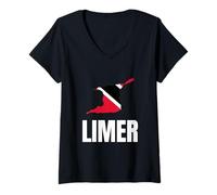 Donna Trinidad Tobago Limer Heart Flag Caribbean Pride Culture Maglietta con Collo a V