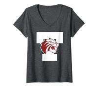 Donna Trinity University Tigers Baseball T Logo Maglietta con Collo a V