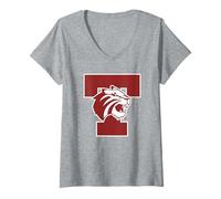 Donna Trinity University Tigers Baseball T Monogram Maglietta con Collo a V