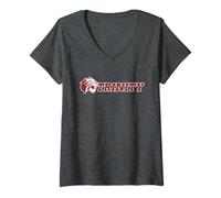 Donna Trinity University Tigers Horizontal Logo Maglietta con Collo a V