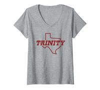 Donna Trinity University Tigers State of Texas Logo Maglietta con Collo a V