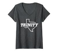 Donna Trinity University Tigers State of Texas Logo Maglietta con Collo a V