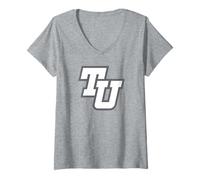Donna Trinity University Tigers TU Monogram Maglietta con Collo a V