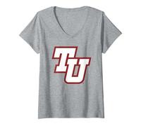 Donna Trinity University Tigers TU Monogram Maglietta con Collo a V