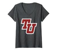 Donna Trinity University Tigers TU Monogram Maglietta con Collo a V