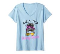 Donna Trip Delray Beach - Chignon da Donna con Capelli disordinati Maglietta con Collo a V