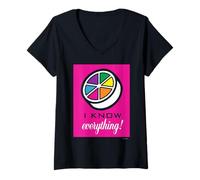 Donna Trivial Pursuit I Know Everything Maglietta con Collo a V