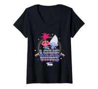 Donna Trolls Love Wins Rainbow Maglietta con Collo a V