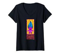 Donna Trolls Vibrant Starburst in Edizione Limitata Maglietta con Collo a V