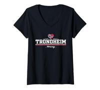 Donna Trondheim Norway Maglietta con Collo a V