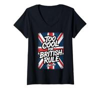 Donna Troppo Bello per Il dominio Britannico Storico American Freedom Humor Maglietta con Collo a V