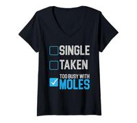 Donna Troppo Occupato con Talpe Animal Mole Lover Talpa Whisperer Maglietta con Collo a V