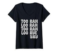 Donna Troppo Rah Loo Too Rah Loo Rye Yay Vieni Eileen Maglietta con Collo a V