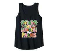 Donna Trovami sotto Le Palme Cool Tropical Retro Beach Vacation Canotta