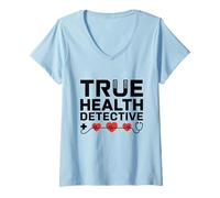 Donna True Health Detective Internista Medicina Internista Medico Maglietta con Collo a V