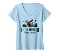 Donna True-North VBS 2025 Cristiano fiducioso Gesù Wilderness Maglietta con Collo a V