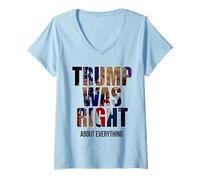 Donna Trump aveva Ragione su Tutto - Trump Kiss Flag Maglietta con Collo a V