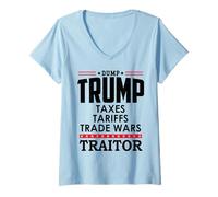 Donna Trump is a Traitor in Chief Dump Trump Tre45on Tr47tor 86 47 Maglietta con Collo a V